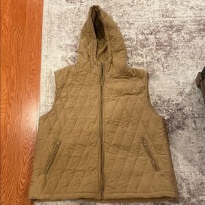Tan Quilted Hooded Vest